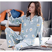 Bộ Đồ Pyjama Bầu Và Sau Sinh Dài Tay Az9446 Chất Liệu 100%Cotton Họa Tiết