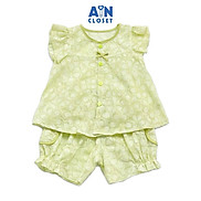 Bộ quần áo ngắn bé gái họa tiết hoa Mai Xanh green tea - AICDBGKNTPNW