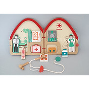 Đồ chơi gỗ bé tập làm bác sĩ, giúp bé nhận biết các dụng cụ y tế