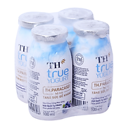 Sữa Chua Uống Men Sống TH True Hương Việt Quất Lốc 4 Chai x 100ML