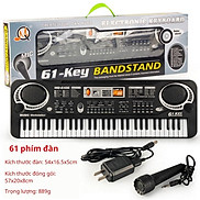 Đồ chơi âm nhạc đàn Organ 61 phím điện tử cho bé tặng kèm mic và dây USB