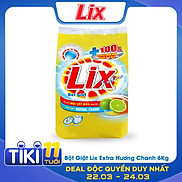 Bột Giặt Lix Extra Hương Chanh 6Kg EC006 - Tẩy Sạch Vết Bẩn Cực Mạnh