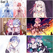 Bộ 6 Poster anime Re Zero Bắt đầu lại ở thế giới khác 1 bóc dán - A3,A4,A5
