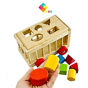 Xe thả hình khối bằng gỗ cho bé - đồ chơi gỗ