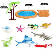 Hộp 11 đồ chơi Cá Biển Đại Dương kèm phụ kiện trang trí