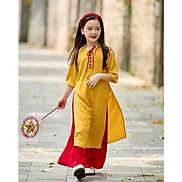 Áo dài bé gái BYZU thiết kế cách tân cổ tròn tay lỡ