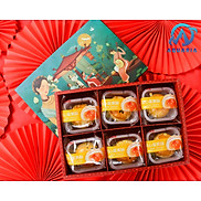 Có túi xách 4 Set Hộp bánh Pía ngàn lớp nhân trứng chảy 3Q Đài Loan 300g