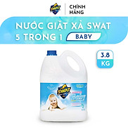 Nước Giặt Xả SWAT 5 in 1 hương Baby siêu thơm Can 3.8KG