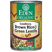 Hỗn hợp gạo lứt và đậu lăng xanh hữu cơ Eden 425g