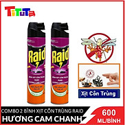 Combo 2 Bình xịt côn trùng Raid Hương Cam & Chanh 600MLX2
