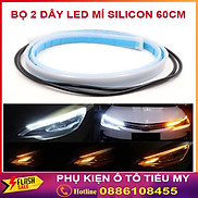 Bộ 2 dây LED mí ô tô dán đèn xi nhan nháy đuổi 60cm Silicon chống nước