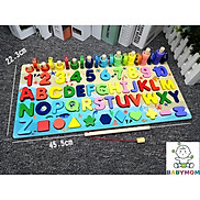 Đồ chơi bằng gỗ màu sắc đáng yêu cho bé bảng học chữ cái, đếm chữ số