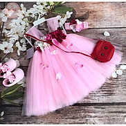 Váy cho bé gái 1 tuổi , váy công chúa hồng