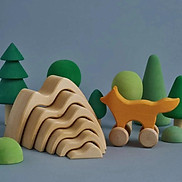 Núi gỗ Montessori Đồ chơi gỗ mô phỏng thiên nhiên
