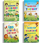 Full bộ 4 cuốn Truyện - Thơ - Đồng dao - Câu đố cho Trẻ mầm non Giúp bé
