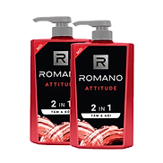 Bộ 2 chai Tắm Gội 2in1 Romano Attitude 650ml 2+ Tặng 10 gói dầu gội Romano