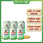 Lốc 6 lon bia Tsingtao Pure Draft 330ml lon
