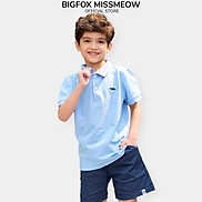 Áo thun Polo cho bé trai Bigfox Miss Meow ngắn tay size đại vải cá sấu