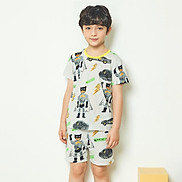 Bộ đồ ngắn tay mặc nhà cotton giấy cho bé trai U3012 - Unifriend Hàn Quốc