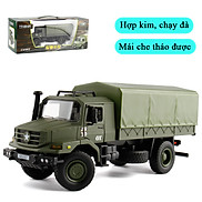 Đồ chơi xe tải quân sự chở đồ tiếp tế cho quân đội chất liệu hợp kim