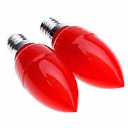 2 bóng đèn LED màu đỏ đui E12 dùng cho đèn thờ