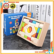 Đồ chơi xếp hình khối bằng gỗ 30 chi tiết cho bé 1 - 6 tuổi
