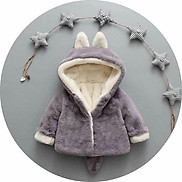 Đồ mùa đông Áo khoác lông chồn cho bé - áo ấm tai thỏ cho bé sơ sinh