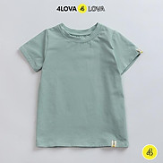 Áo thun cộc tay logo bé trai 4lova chất cotton co giãn cao cấp phong cách