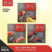 Set 3 hộp trà Tess Forest Fruit Tea vị hoa quả tươi 20 gói hộp