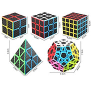 Rubik carbon cao cấp 2x2,3x3,4x4, tam giác, 12 mặt