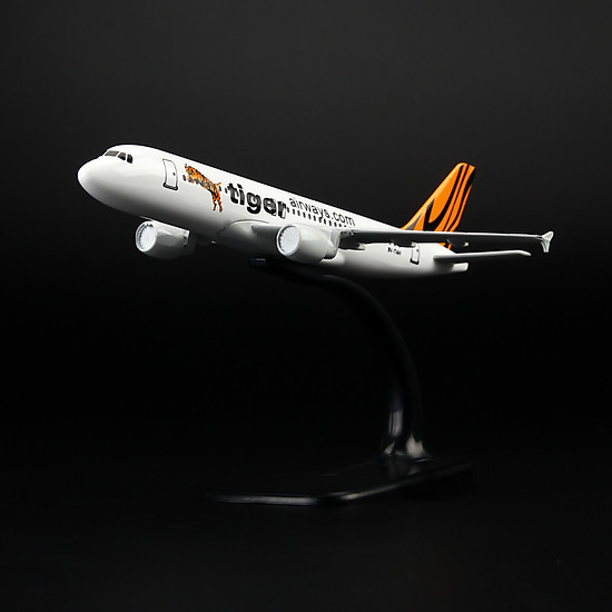 Mô hình máy bay trưng bày airbus a320 tiger airlines everfly trắng cam - ảnh sản phẩm 10