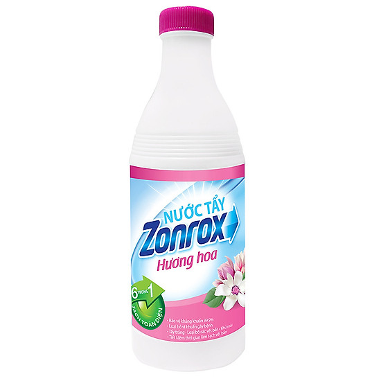 Nước tẩy trắng diệt khuẩn zonrox hương hoa cỏ 500ml - ảnh sản phẩm 1