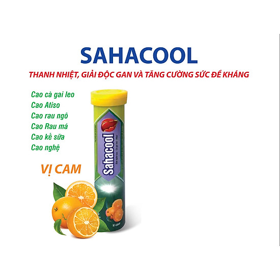 Viên uống c sủi bổ gan vị cam sahacool - giúp thanh nhiệt, giải độc gan - ảnh sản phẩm 1