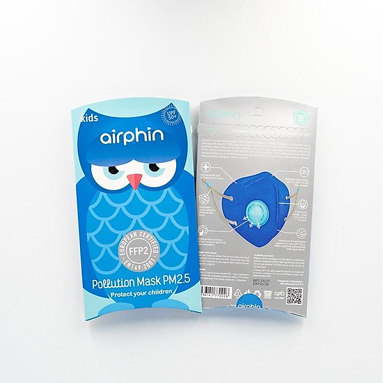 Khẩu trang airphin trẻ em - tiêu chuẩn - 1 size- 4 màu - ảnh sản phẩm 2