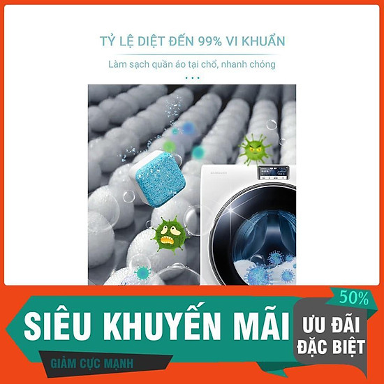 Viên tẩy vệ sinh lồng máy giặt diệt khuẩn và tẩy chất cặn lồng máy giặt - ảnh sản phẩm 2