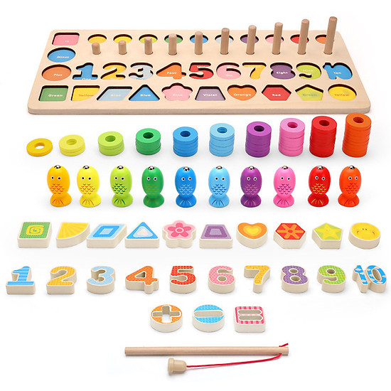 Bộ đồ chơi bảng gỗ 5in1 đồ chơi giúp bé phát triển trí não giáo dục theo - ảnh sản phẩm 2
