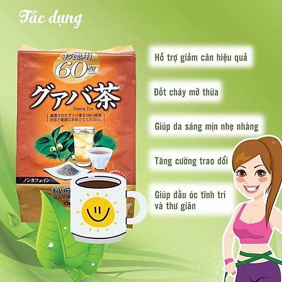 Trà ổi giảm cân orihiro nhật bản 60 gói tặng gói trà sữa hoặc cafe ngẫu - ảnh sản phẩm 2