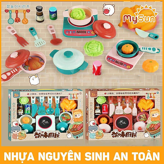 Bộ đồ chơi nấu ăn nhà bếp mini bằng nhựa giá rẻ cho bé gái chơi đồ hàng - ảnh sản phẩm 3