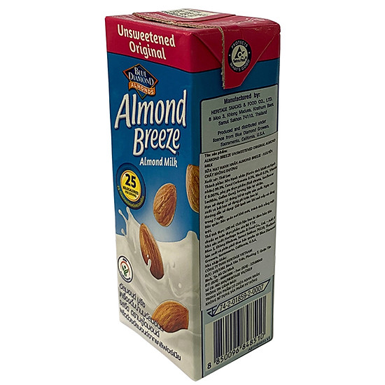 Lốc 3 sản phẩm sữa hạt hạnh nhân almond breeze original unsweetened 180ml - ảnh sản phẩm 3