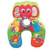 Gối chữ U kèm đồ chơi Playgro Elephant Hugs Activity Pillow, cho bé sơ sinh đến 24 tháng