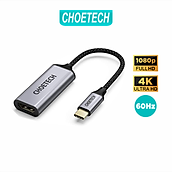 Hub Chuyển Đổi USB Type C to HDMI CHOETECH HUB-H10 Độ Phân Giải 4K 60Hz, 1080P Cho Tivi Laptop Playstaysion PC - Hàng Chính Hãng