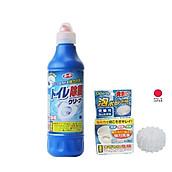 Combo chai nước tẩy toilet đậm đặc 500ml + Viên thả khử mùi toilet nhà vệ sinh 15g - made in Japan