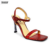 Giày Sandal Gót Nhọn Da Rắn Sulily SG1-IV20DO màu đỏ