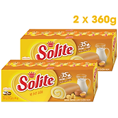 Combo 2 khay Solite bánh dinh dưỡng bông lan cuộn, giảm đường, vị bơ sữa 2x360g