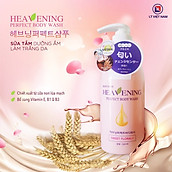 Combo sữa tắm dưỡng ẩm, làm trắng da Heavening 750ml ( Hàn Quốc ) + Khăn tắm tạo bọt Whip s (loại nhiều bọt)