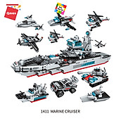 Đồ Chơi Lắp Ráp Lego Qman 1411 Tàu Quân Sự Tuần Tra Trên Biển 710 Chi Tiết 8 Trong 1 Cho Trẻ Từ 6 Tuổi