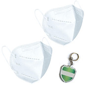 2 cái Khẩu trang N95 Pro Mask , kháng khuẩn, chống bụi siêu mịn PM2.5, màu trắng - Tặng móc treo khóa mica