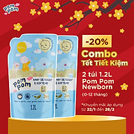 Combo 02 Túi 1.2L - Nước Giặt xả Pom Pom Newborn chuyên biệt dành cho bé sơ sinh (0 - 12 tháng) thumbnail
