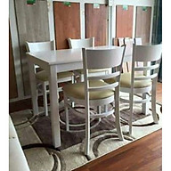 Bộ bàn ăn cabin 6 ghế trắng thumbnail