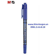 Bút dạ kính hai đầu M&G - 2130 màu xanh thumbnail